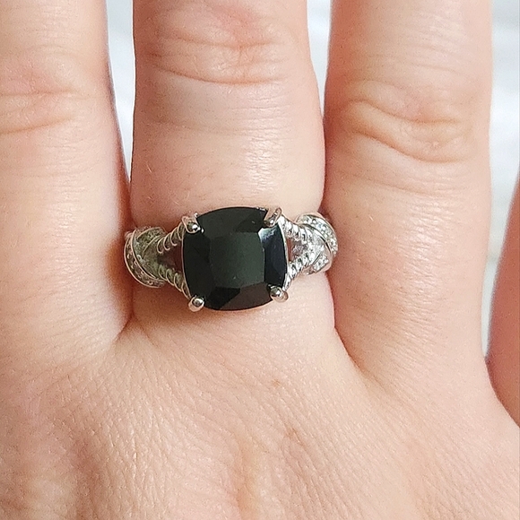 NWT Ryze Black Onyx Cubic Zirconia .925 Sterling Silver Knot Ring - Size 8.75 - Picture 8 of 9